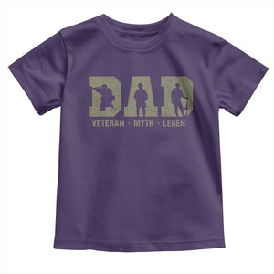 Dad Veteran Myth Legend Dad Military Father Gift Toddler T Shirt TS14 Purple Print Your Wear