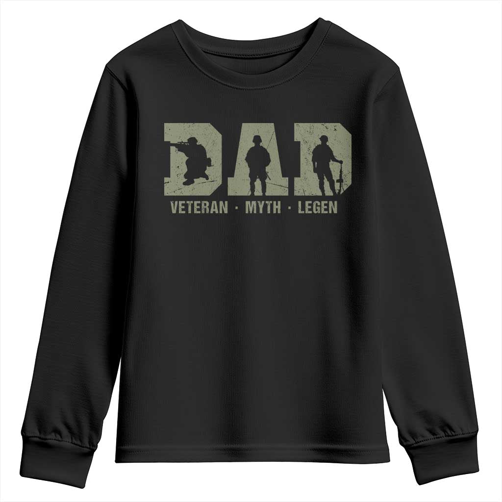 Dad Veteran Myth Legend Dad Military Father Gift Youth Sweatshirt