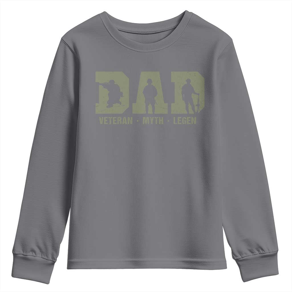 Dad Veteran Myth Legend Dad Military Father Gift Youth Sweatshirt