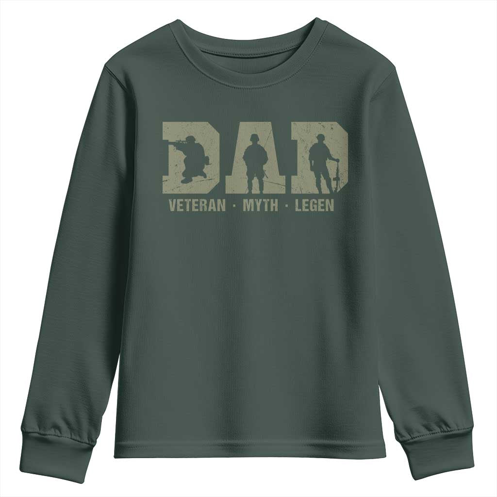 Dad Veteran Myth Legend Dad Military Father Gift Youth Sweatshirt