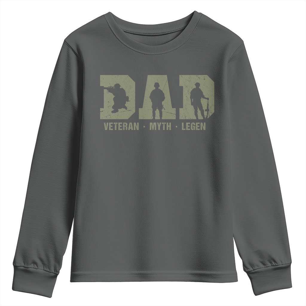 Dad Veteran Myth Legend Dad Military Father Gift Youth Sweatshirt