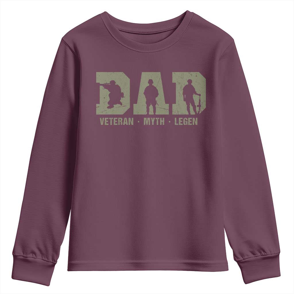 Dad Veteran Myth Legend Dad Military Father Gift Youth Sweatshirt