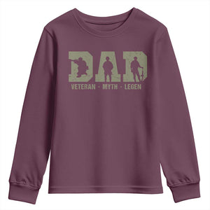 Dad Veteran Myth Legend Dad Military Father Gift Youth Sweatshirt