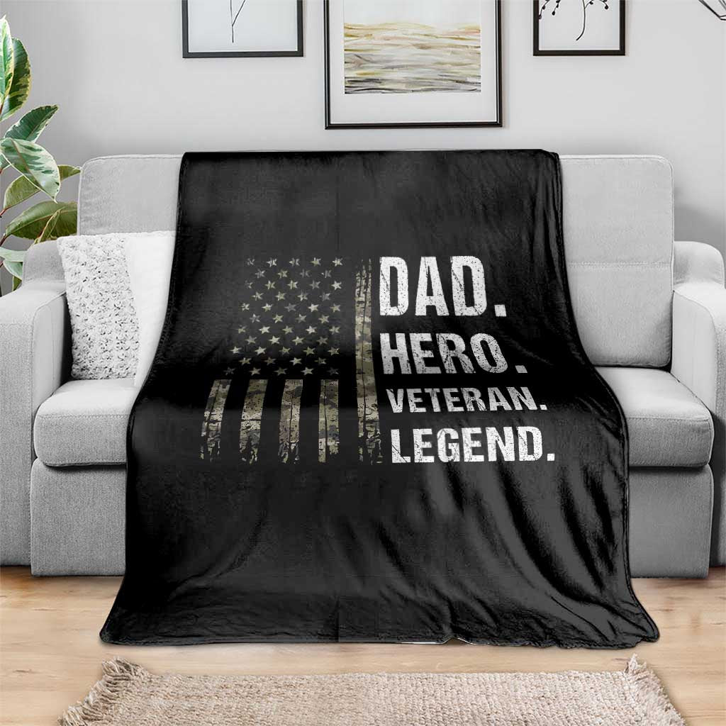 Dad Hero Veteran Legend Camouflage Father's Day Throw Blanket TS14 Print Your Wear