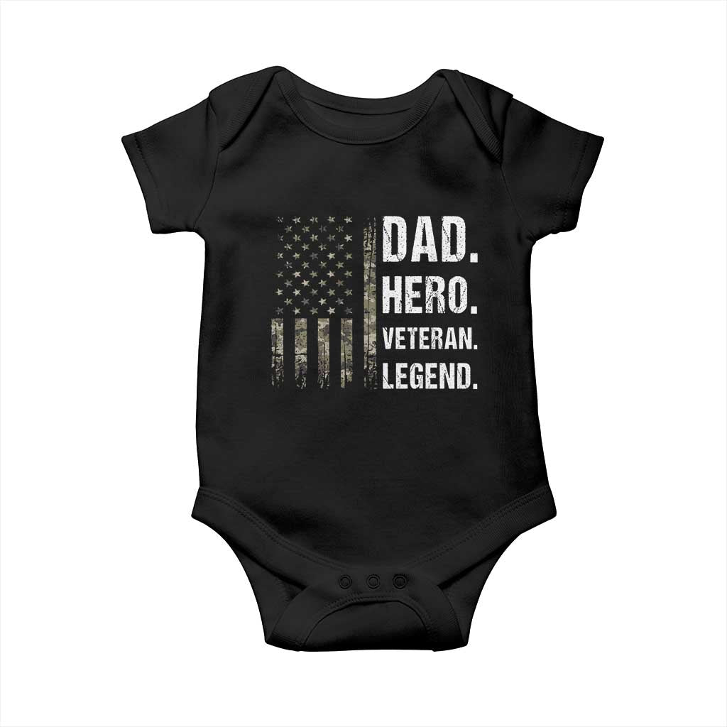 Dad Hero Veteran Legend Camouflage Father's Day Baby Onesie