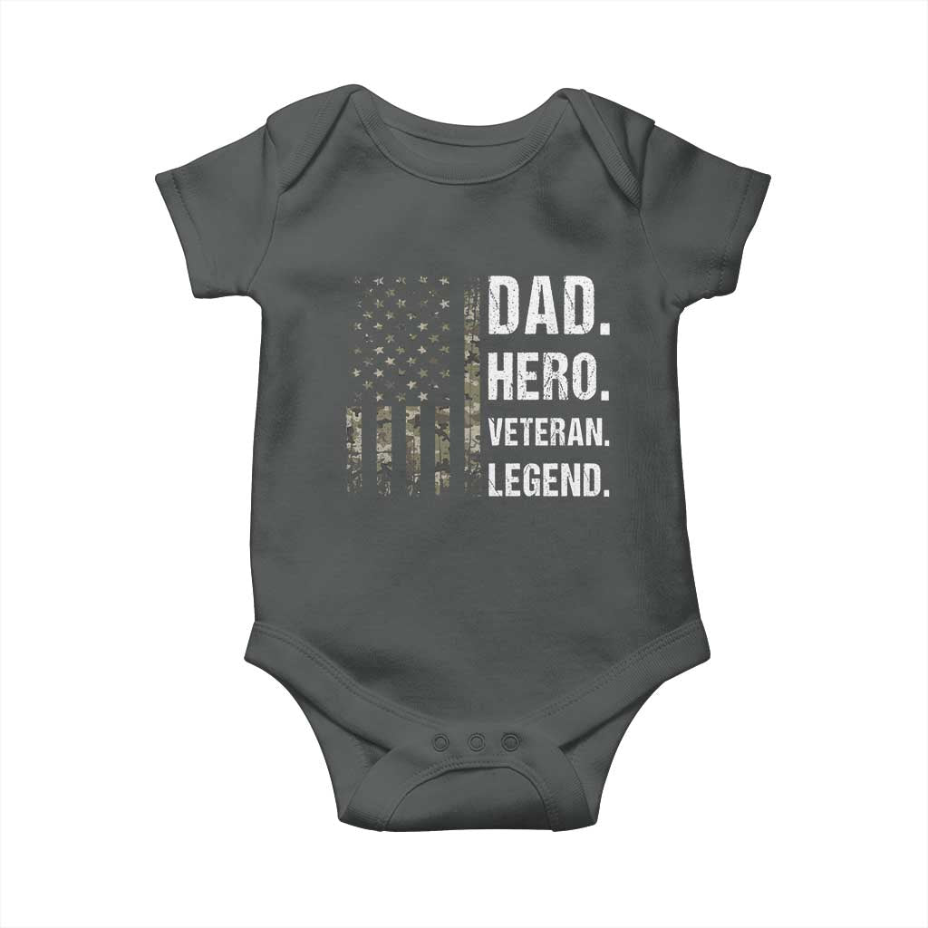 Dad Hero Veteran Legend Camouflage Father's Day Baby Onesie