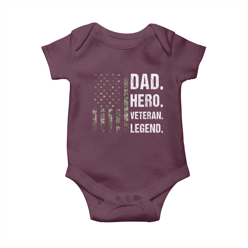 Dad Hero Veteran Legend Camouflage Father's Day Baby Onesie