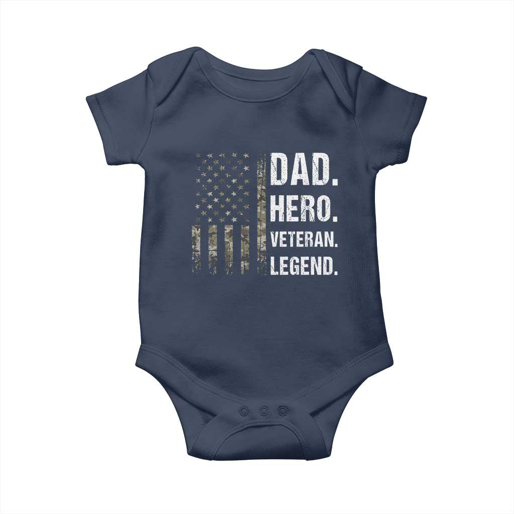 Dad Hero Veteran Legend Camouflage Father's Day Baby Onesie