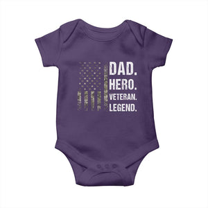 Dad Hero Veteran Legend Camouflage Father's Day Baby Onesie