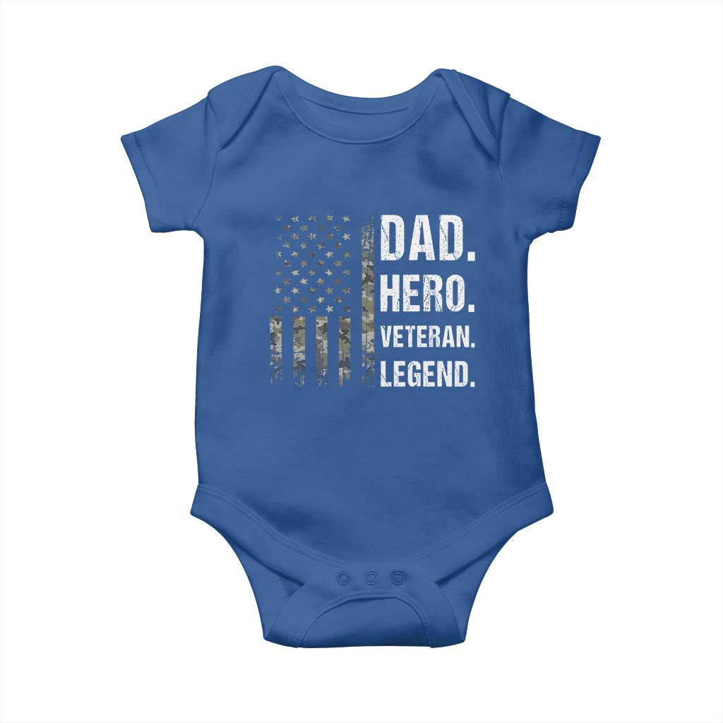 Dad Hero Veteran Legend Camouflage Father's Day Baby Onesie