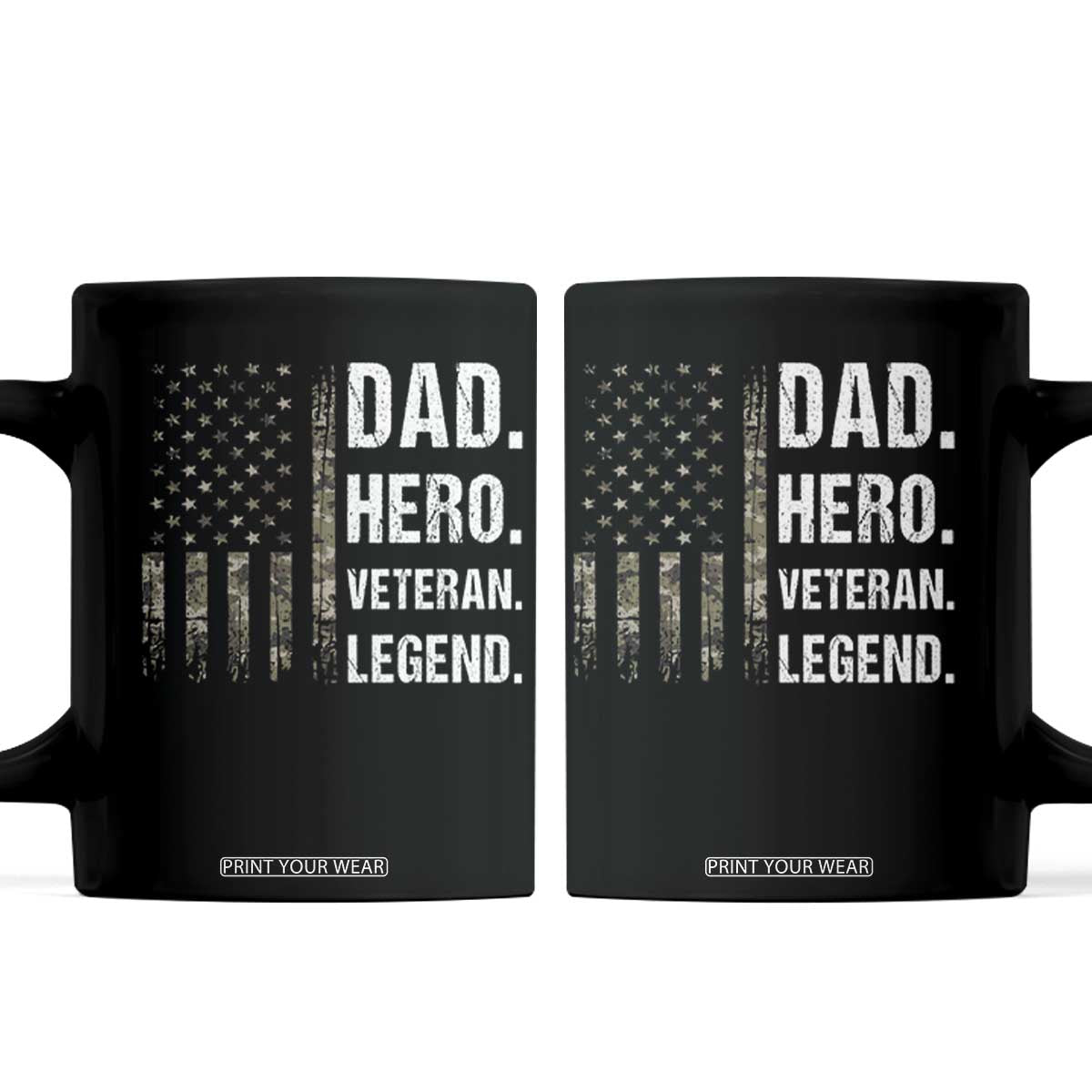 Dad Hero Veteran Legend Camouflage Father's Day Coffee Mug