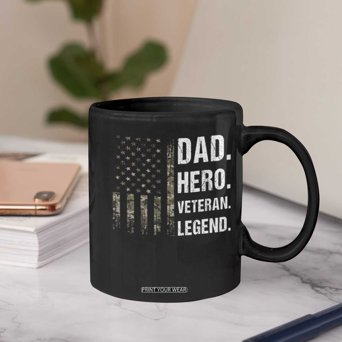 Dad Hero Veteran Legend Camouflage Father's Day Coffee Mug TS14 Print Your Wear