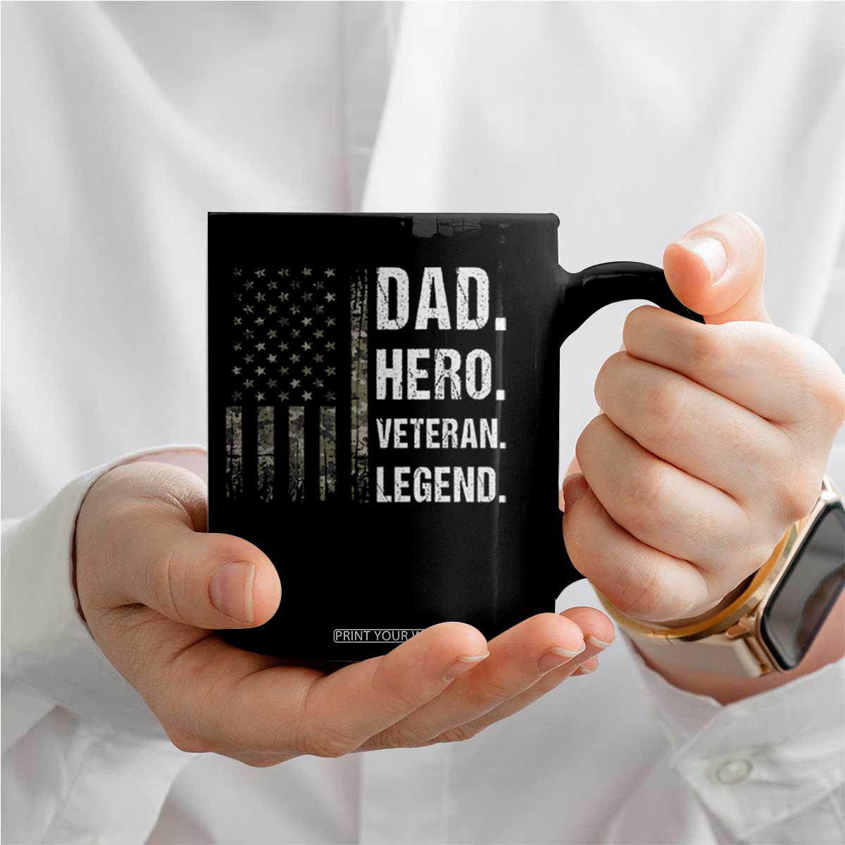 Dad Hero Veteran Legend Camouflage Father's Day Coffee Mug TS14 Print Your Wear