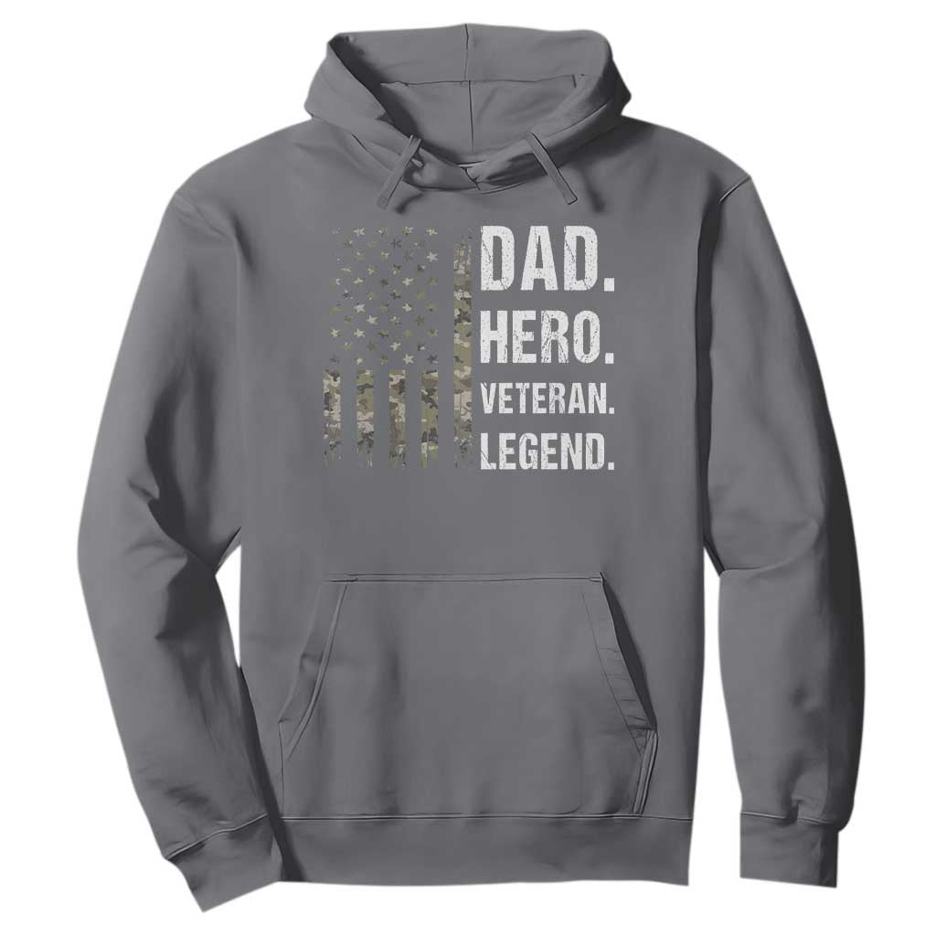 Dad Hero Veteran Legend Camouflage Father's Day Hoodie TS14 Charcoal Print Your Wear