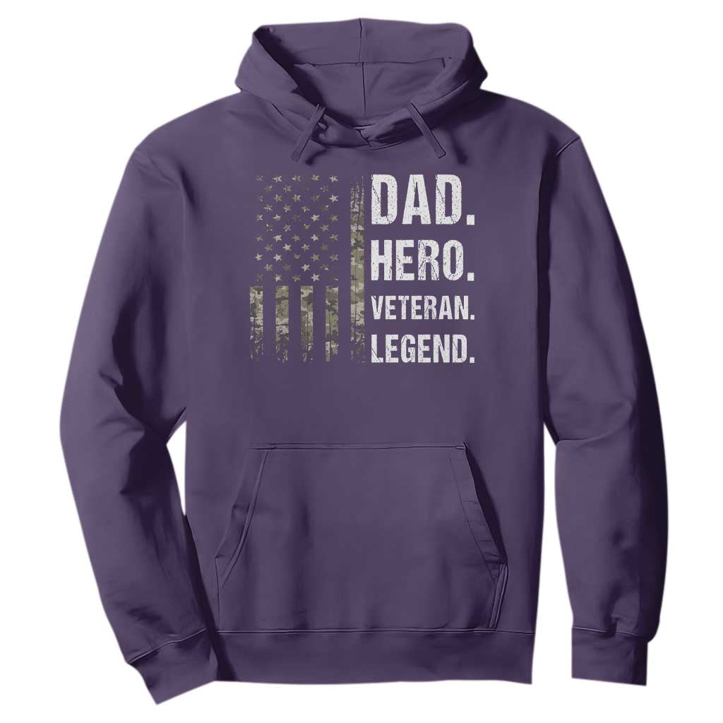Dad Hero Veteran Legend Camouflage Father's Day Hoodie TS14 Purple Print Your Wear