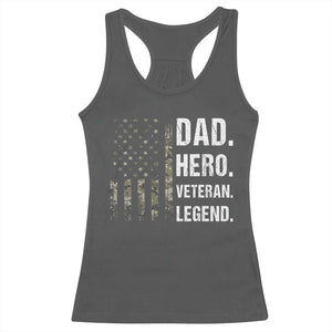 Dad Hero Veteran Legend Camouflage Father's Day Racerback Tank Top TS14 Dark Heather Print Your Wear