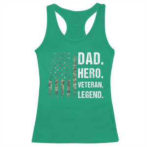 Dad Hero Veteran Legend Camouflage Father's Day Racerback Tank Top TS14 Irish Green Print Your Wear