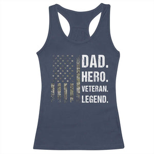Dad Hero Veteran Legend Camouflage Father's Day Racerback Tank Top TS14 Navy Print Your Wear