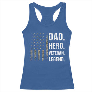 Dad Hero Veteran Legend Camouflage Father's Day Racerback Tank Top TS14 Royal Blue Print Your Wear