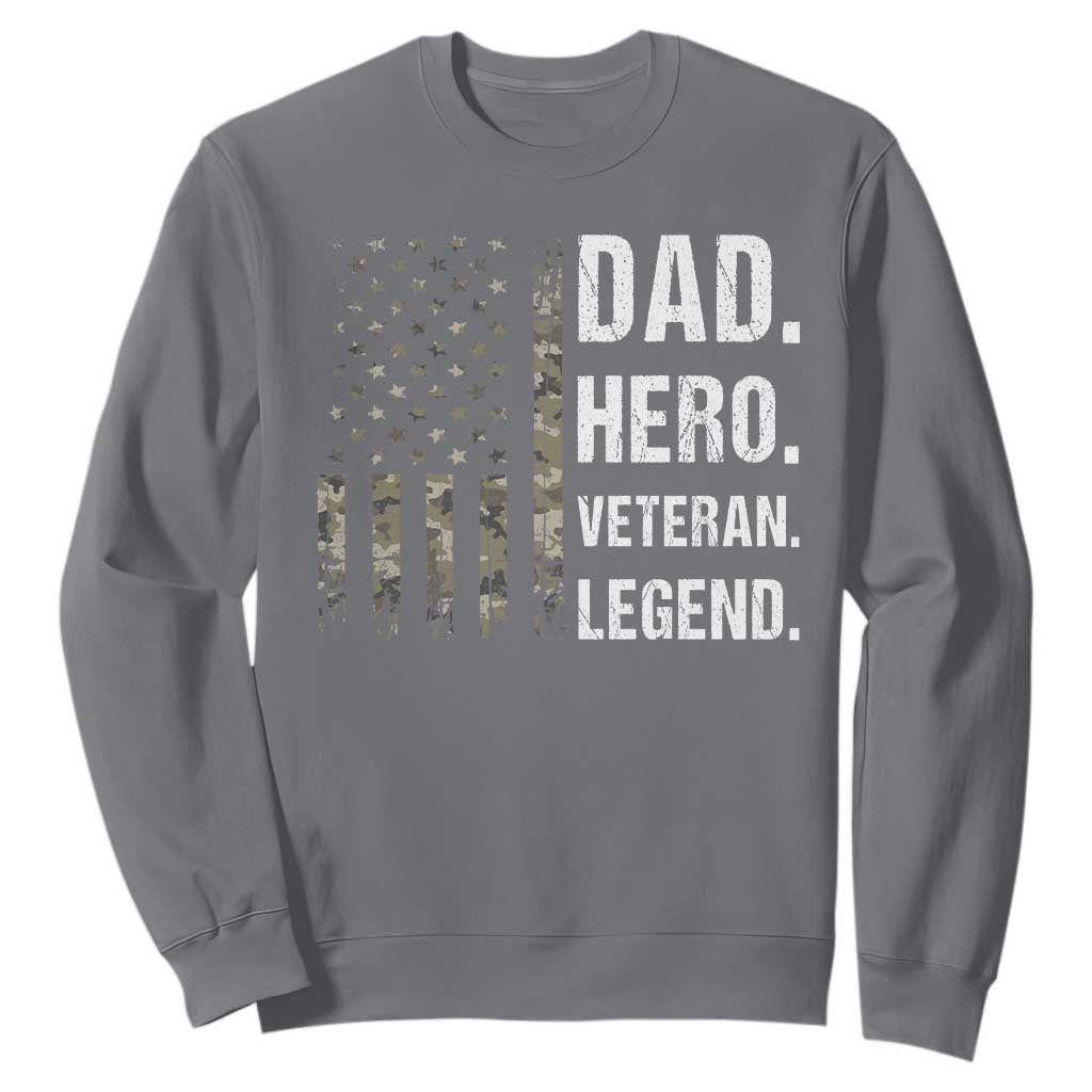 Dad Hero Veteran Legend Camouflage Father's Day Sweatshirt