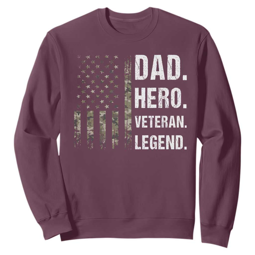 Dad Hero Veteran Legend Camouflage Father's Day Sweatshirt