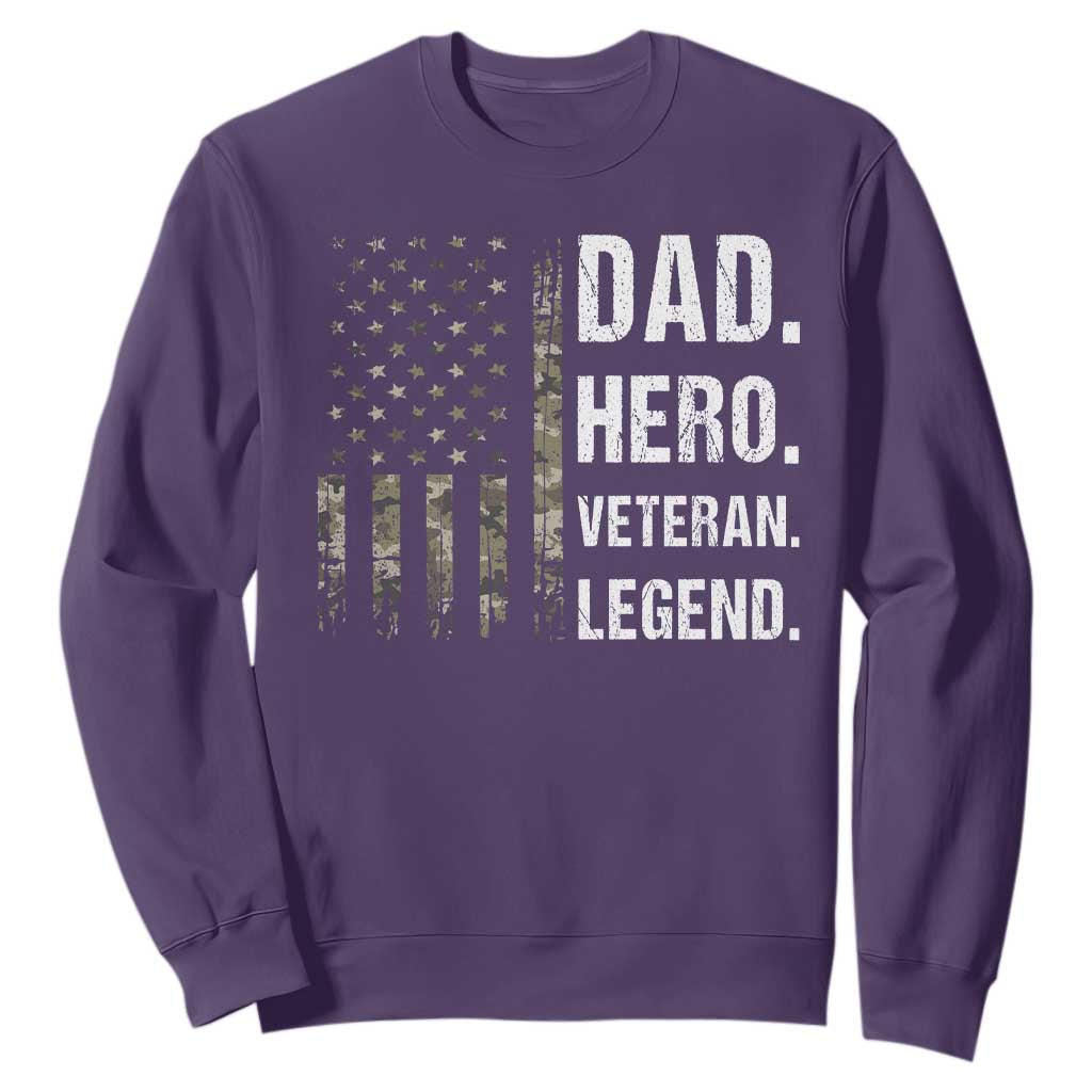 Dad Hero Veteran Legend Camouflage Father's Day Sweatshirt