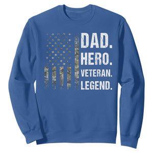 Dad Hero Veteran Legend Camouflage Father's Day Sweatshirt