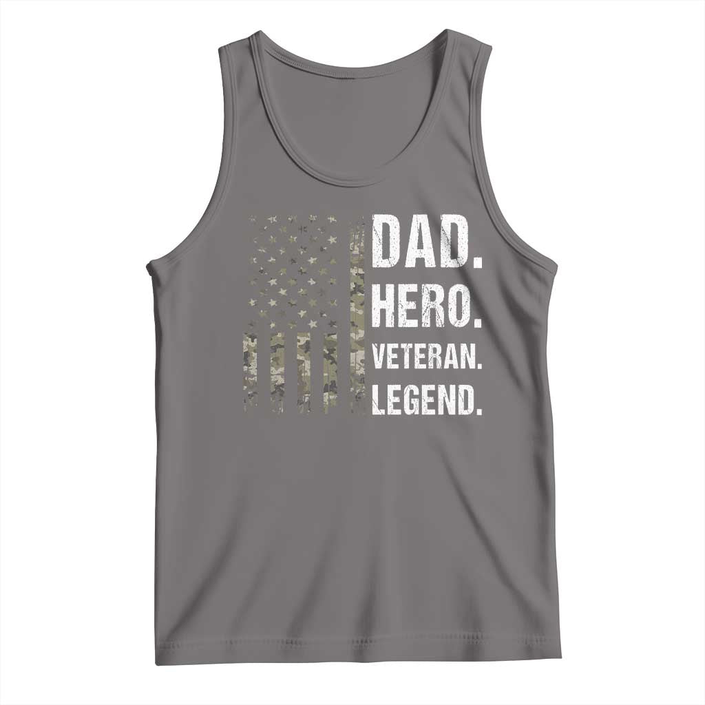 Dad Hero Veteran Legend Camouflage Father's Day Tank Top TS14 Deep Heather Print Your Wear
