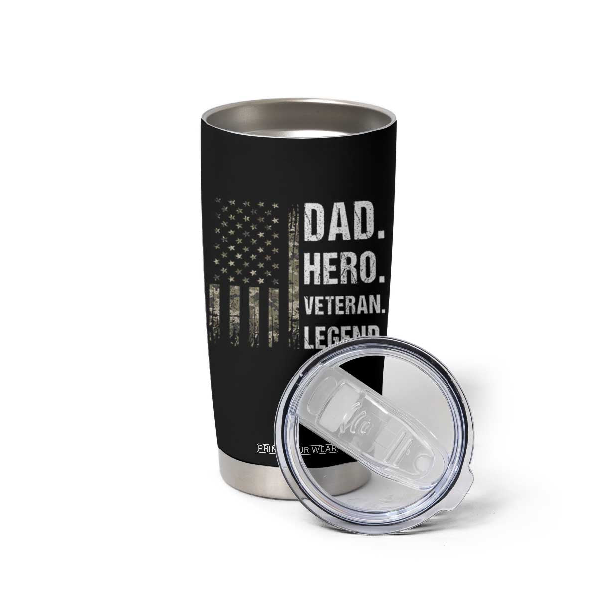 Dad Hero Veteran Legend Camouflage Father's Day Tumbler Cup TS14 Print Your Wear