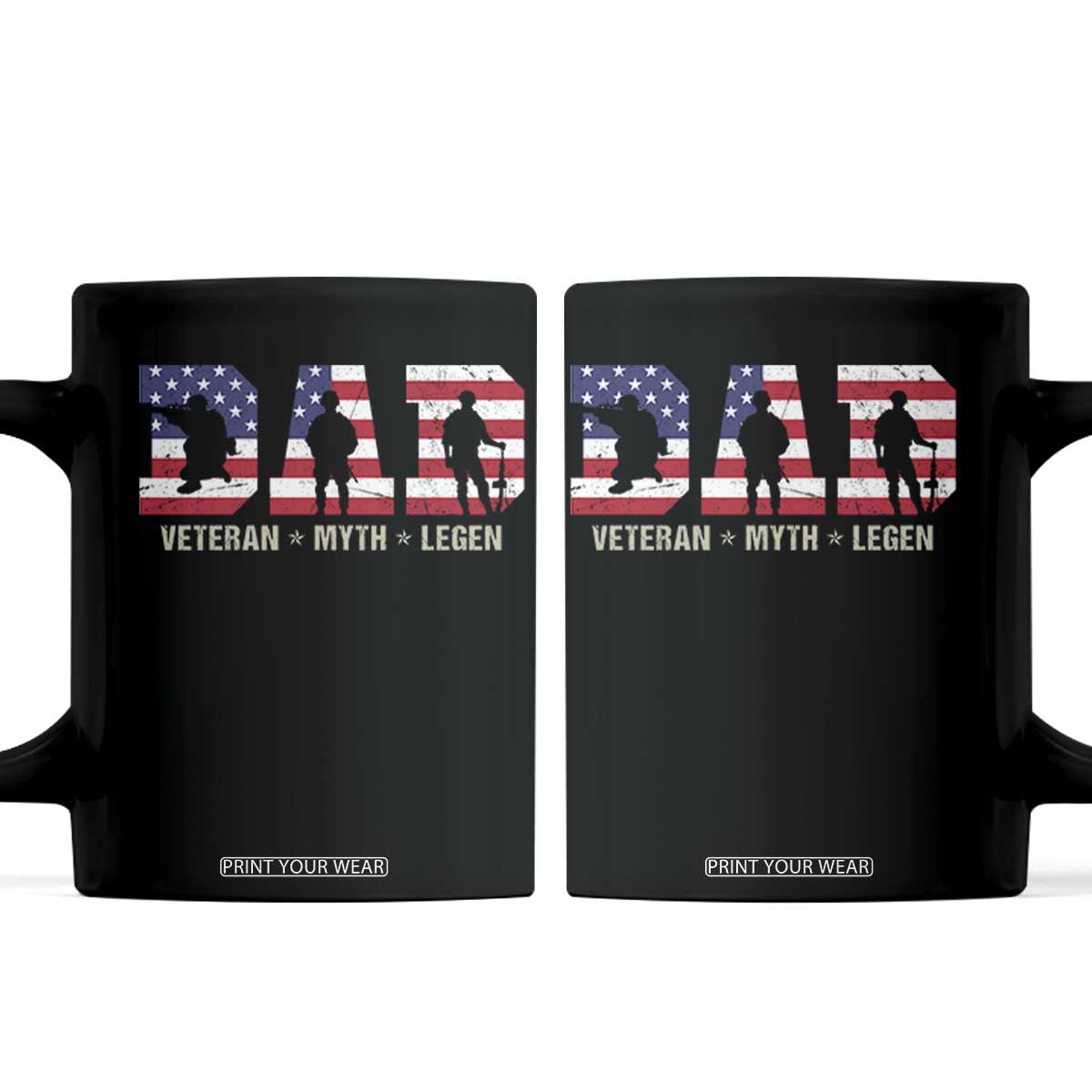 Veteran Dad The Myth Legend Coffee Mug Cool Father's Day Military Gifts 4th of July