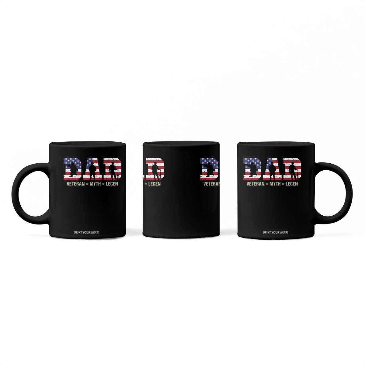 Veteran Dad The Myth Legend Coffee Mug Cool Father's Day Military Gifts 4th of July TS14 Print Your Wear