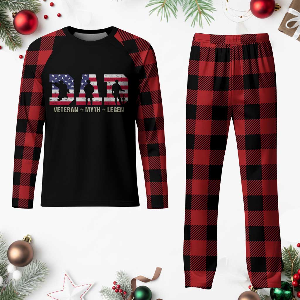 Veteran Dad The Myth Legend Plaid Pajama Set Cool Father's Day Military Gifts 4th of July TS14 Buffalo Plaid Print Your Wear