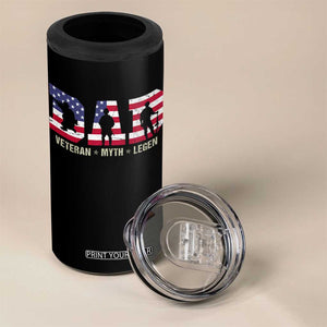 Veteran Dad The Myth Legend 4 in 1 Can Cooler Tumbler Cool Father's Day Military Gifts 4th of July TS14 Print Your Wear