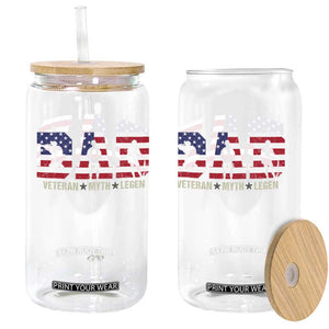 Veteran Dad The Myth Legend Glass Can Cool Father's Day Military Gifts 4th of July TS14 Print Your Wear