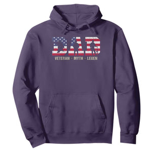 Veteran Dad The Myth Legend Hoodie Cool Father's Day Military Gifts 4th of July TS14 Purple Print Your Wear