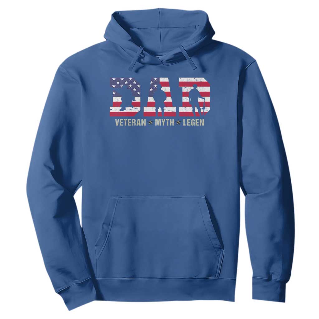 Veteran Dad The Myth Legend Hoodie Cool Father's Day Military Gifts 4th of July TS14 Royal Blue Print Your Wear