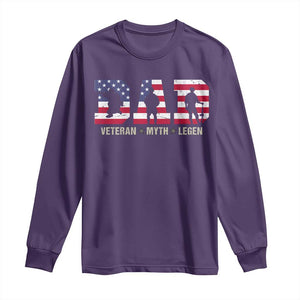 Veteran Dad The Myth Legend Long Sleeve Shirt Cool Father's Day Military Gifts 4th of July TS14 Purple Print Your Wear