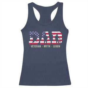 Veteran Dad The Myth Legend Racerback Tank Top Cool Father's Day Military Gifts 4th of July TS14 Navy Print Your Wear