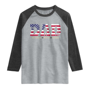 Veteran Dad The Myth Legend Raglan Shirt Cool Father's Day Military Gifts 4th of July TS14 Heather Gray Heather Charcoal Print Your Wear