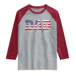 Veteran Dad The Myth Legend Raglan Shirt Cool Father's Day Military Gifts 4th of July TS14 Heather Gray Heather Red Print Your Wear