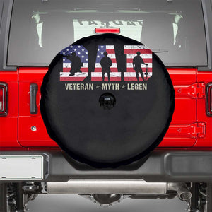 Veteran Dad The Myth Legend Spare Tire Cover Cool Father's Day Military Gifts 4th of July TS14 Black Print Your Wear