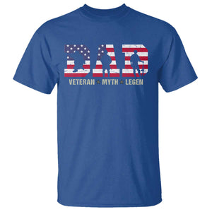 Veteran Dad The Myth Legend T Shirt Cool Father's Day Military Gifts 4th of July TS14 Royal Blue Print Your Wear