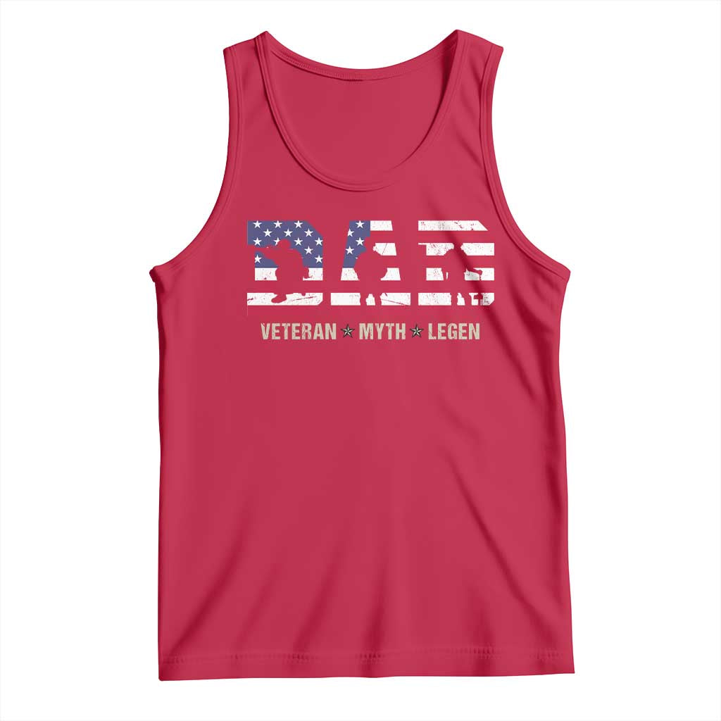 Veteran Dad The Myth Legend Tank Top Cool Father's Day Military Gifts 4th of July TS14 Red Print Your Wear