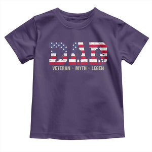 Veteran Dad The Myth Legend Toddler T Shirt Cool Father's Day Military Gifts 4th of July TS14 Purple Print Your Wear