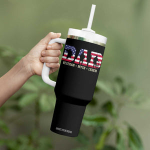 Veteran Dad The Myth Legend Tumbler With Handle Cool Father's Day Military Gifts 4th of July