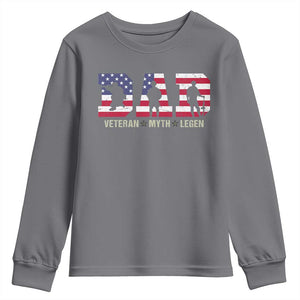 Veteran Dad The Myth Legend Youth Sweatshirt Cool Father's Day Military Gifts 4th of July