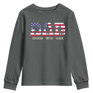 Veteran Dad The Myth Legend Youth Sweatshirt Cool Father's Day Military Gifts 4th of July