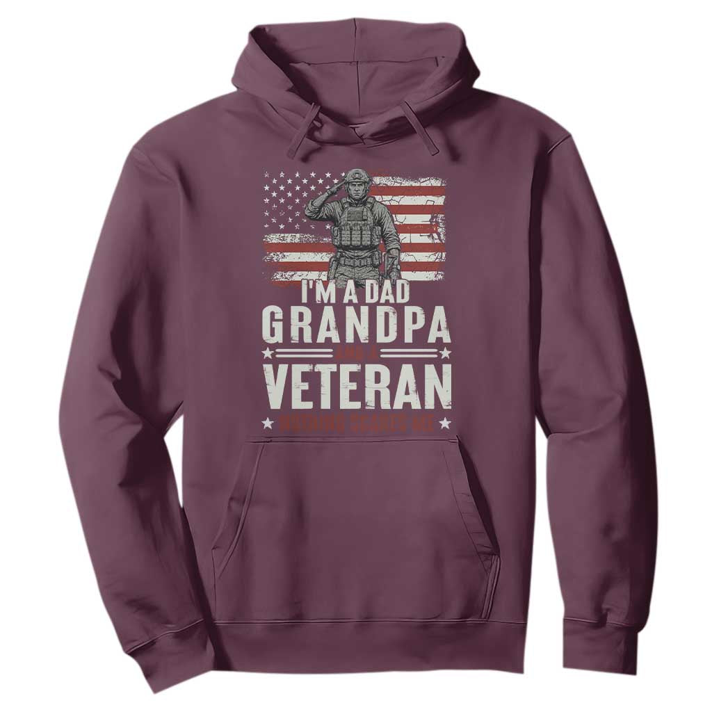 I'm A Dad Grandpa and Veteran Nothing Scares Me Hoodie Funny Veteran Dad Grandpa Humor