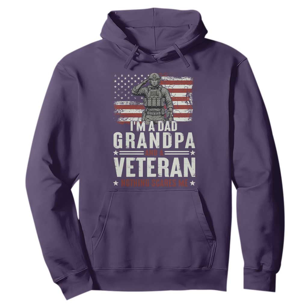 I'm A Dad Grandpa and Veteran Nothing Scares Me Hoodie Funny Veteran Dad Grandpa Humor
