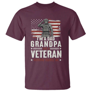 I'm A Dad Grandpa and Veteran Nothing Scares Me T Shirt Funny Veteran Dad Grandpa Humor